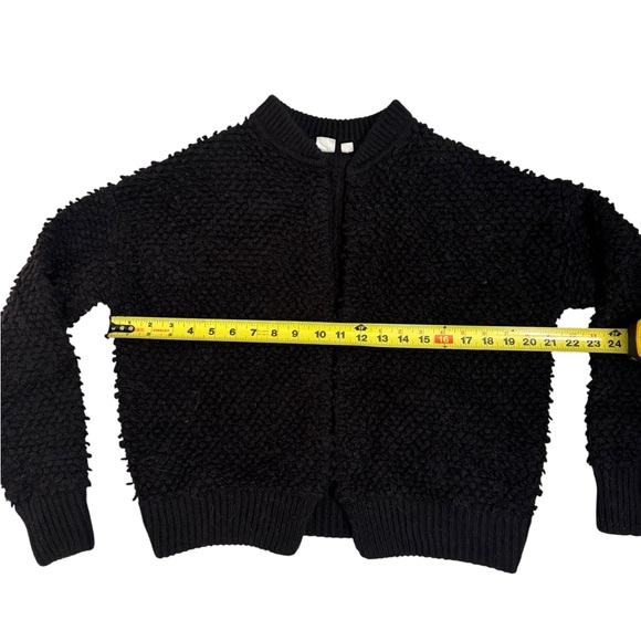 GAP Nubby Open Closure Bomber Cardigan Sweater in Black - Picture 5 of 6